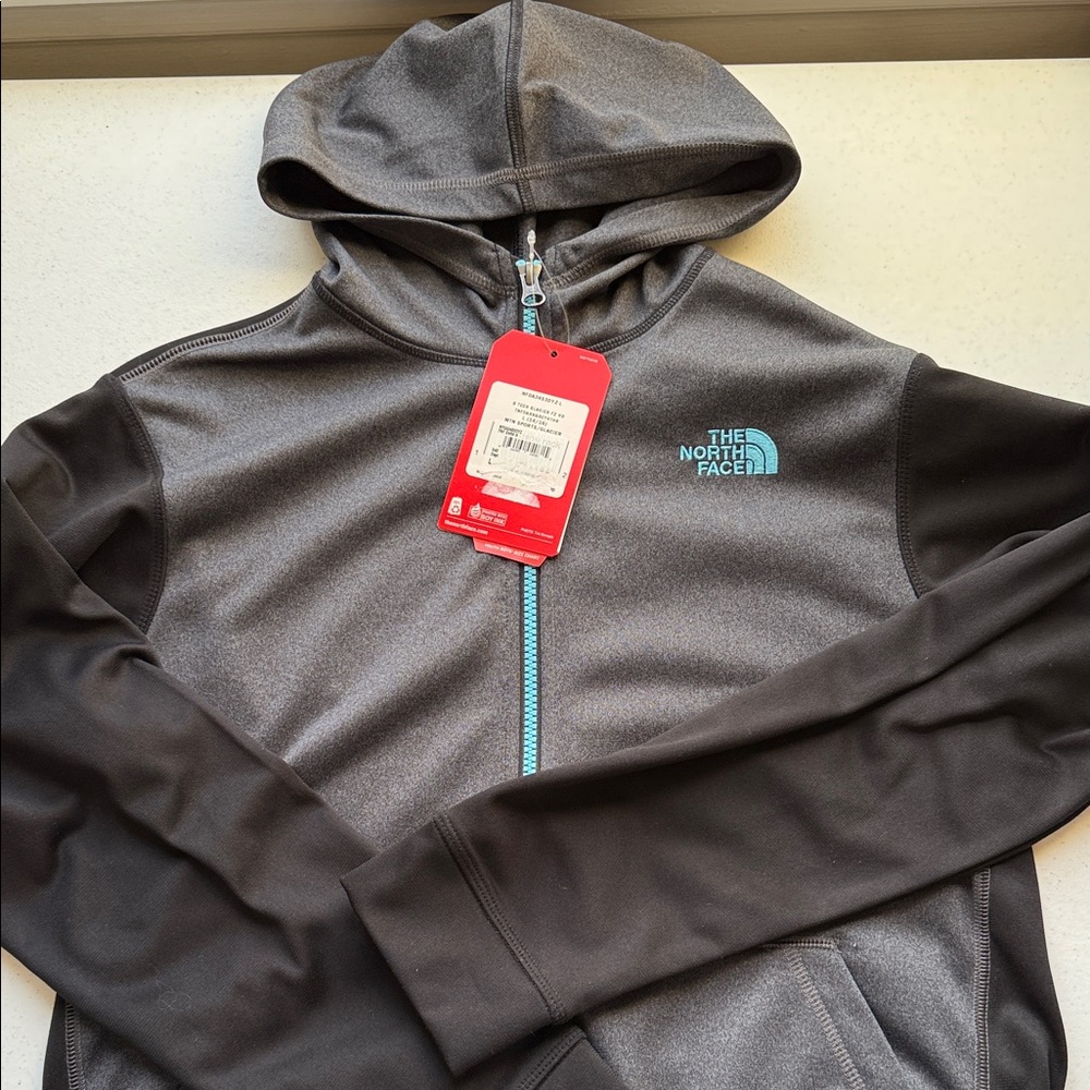 The North Face Gray and Black Boys' Hoodie L 14/16